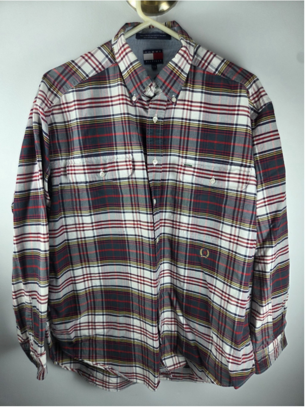 Tommy Hilfiger Vintage Men's Squarred Shirt Size Large Pre-Owned